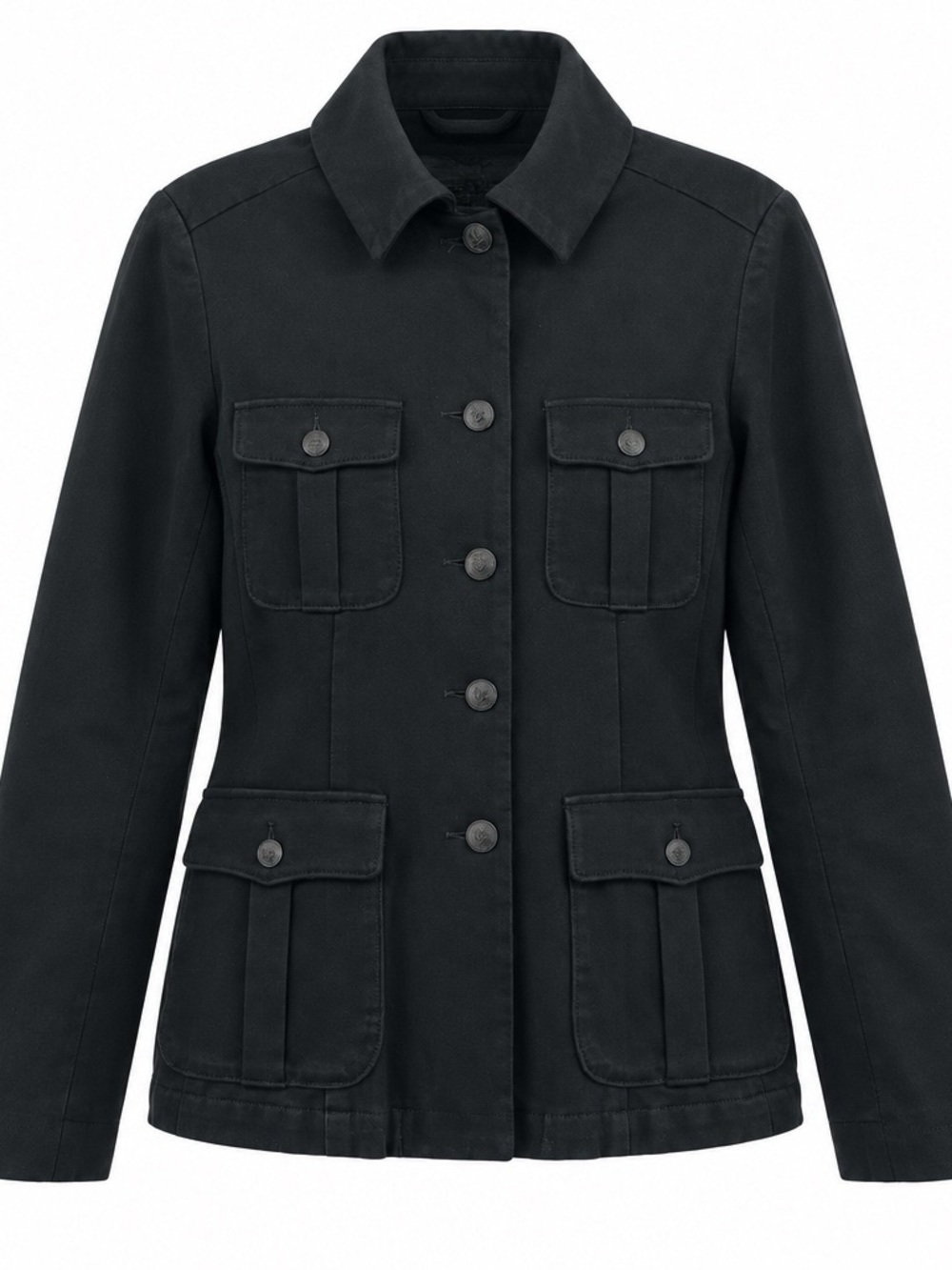 Rag and Bone Jacket Black Leather Pads Button Up Military Army Jacket sz 10